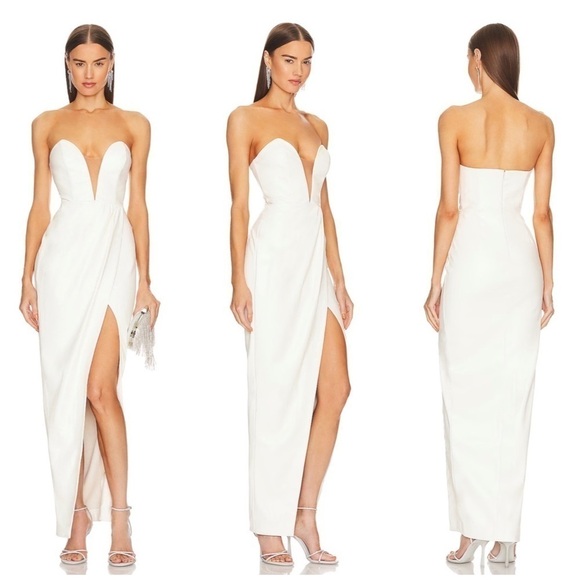 Michael Costello Dresses & Skirts - Michael Costello x REVOLVE Jake Gown in Optic White Size XXS